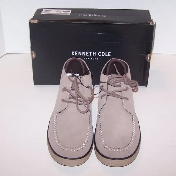 NEW MEN'S KENNETH COLE SHORE BROWN CASUAL FAUX SUEDE SHOES. - Picture 3 of 9